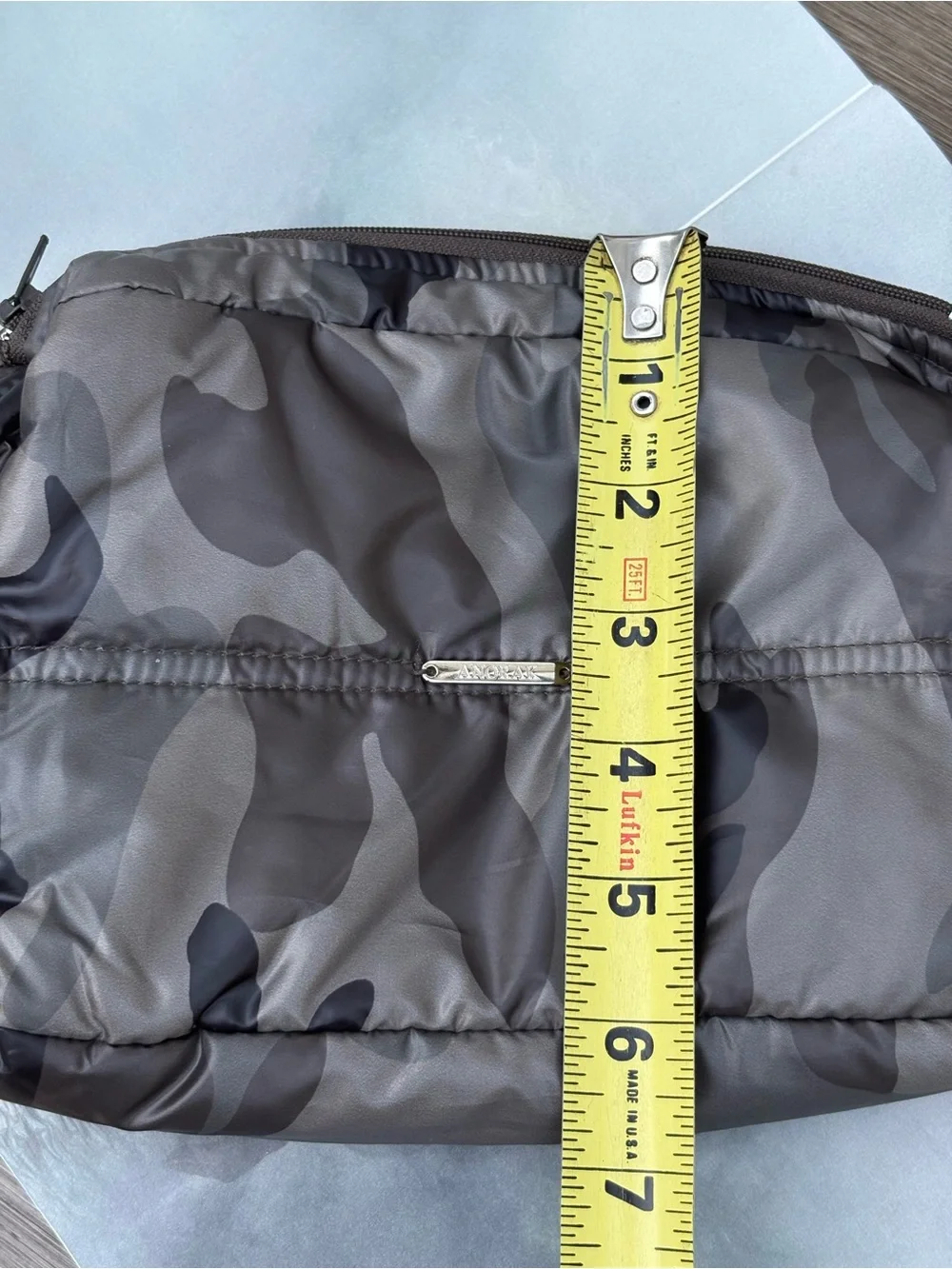 Anorak Quilted Puffer Down Camoflage Pouch/Cosmetic Bag